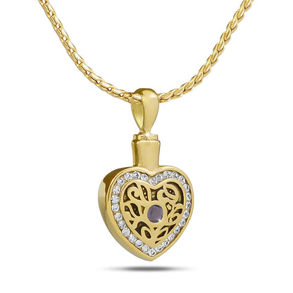 February w/ Amethyst Gold Steel keepsake